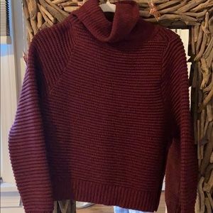 Madewell Maroon Turtleneck Sweater